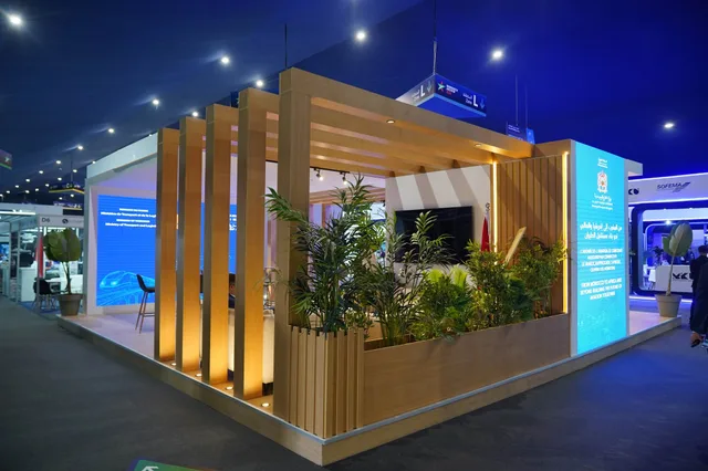 Structure et aménagement végétal du pavillon — Marrakech Air Show 2026