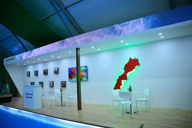 Écrans et scénographie du stand ANDA à Halieutis
